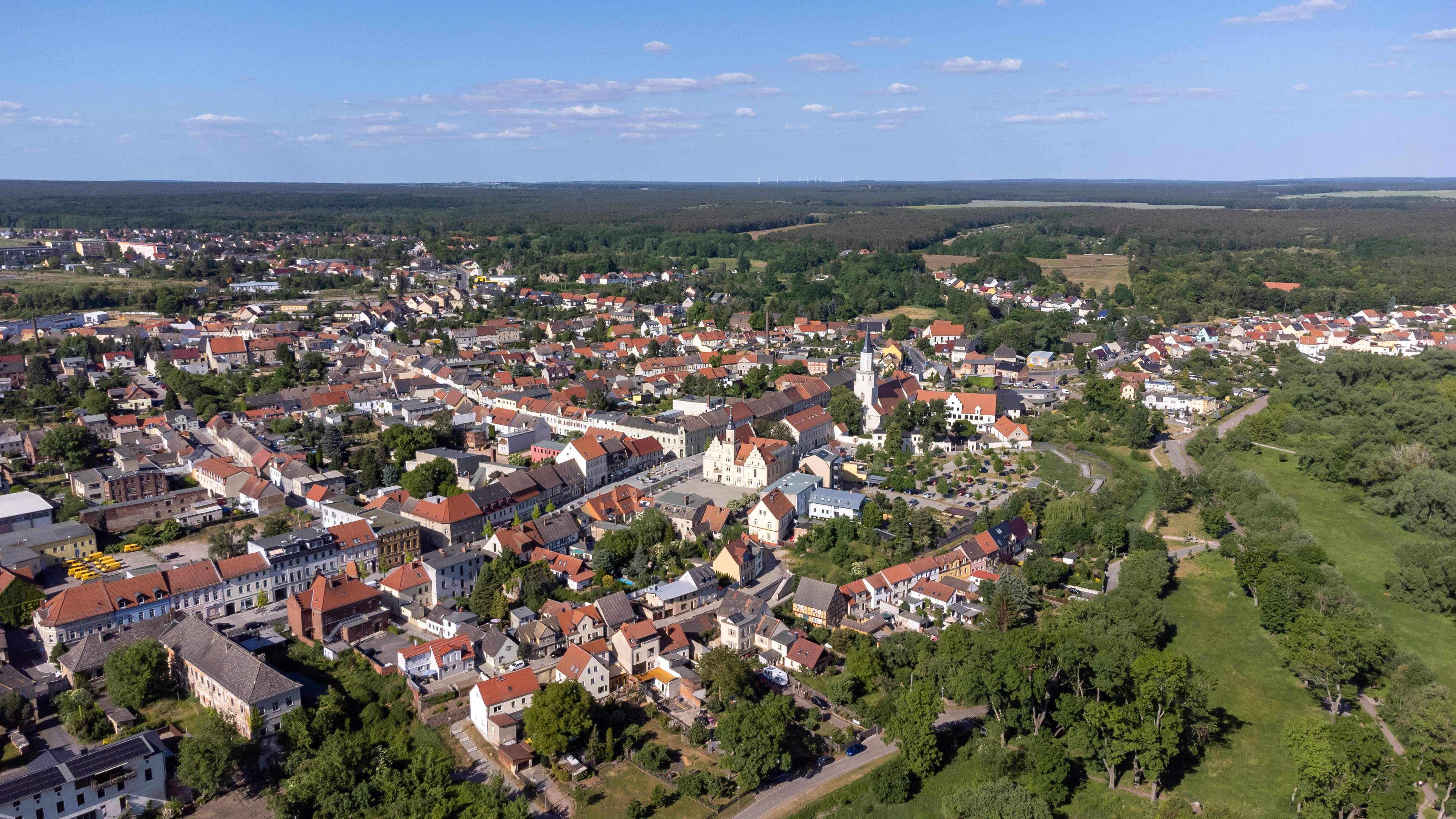 Coswig von oben 
